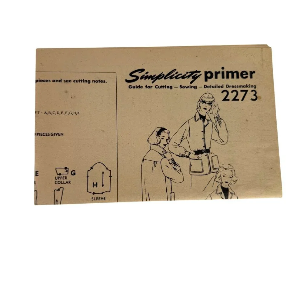 50s VTG Simplicity Pattern 2273 Misses Casual Jacket Size 16 Bust 36 Suburbanite
